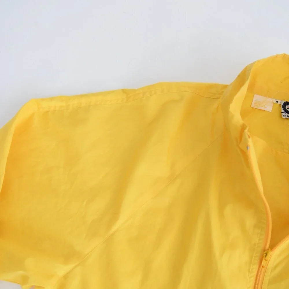 Vintage 90s Izod  Outerwear Yellow Three Quarter Zip Windbreaker Pullover M - Picture 11 of 13